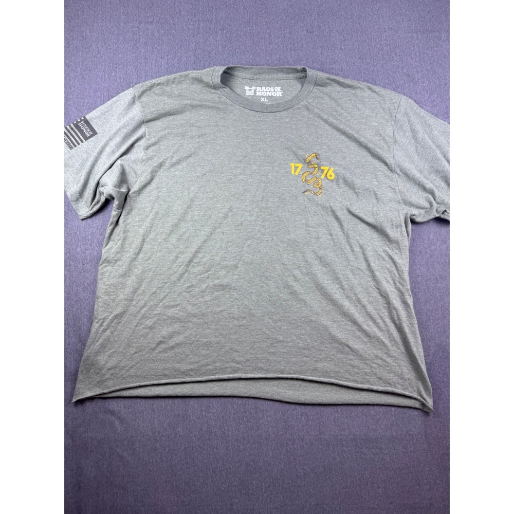 Rags of Honor XL Mens Gray Graphic T‎ Shirt Supporting At Risk Veterans - Picture 8 of 10